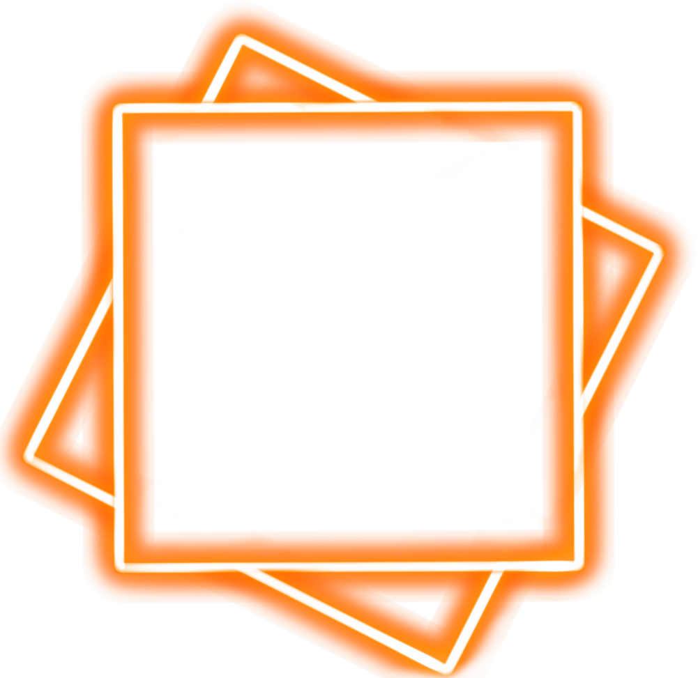 Orange neon square frame